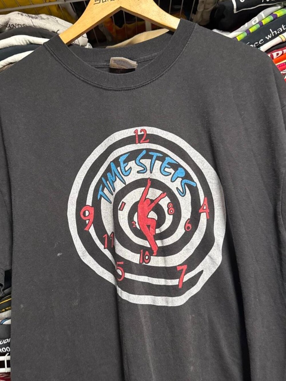 Time steps center stage black swirl graphic t shirt